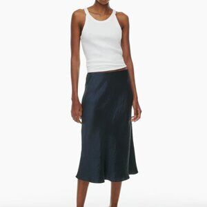 Babaton Slip Satin Midi Skirt